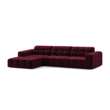 Chicago 4-Sitzer Ecksofa, Linke Seite, aus Samt in Burgund (Venus 2932), 294x167 cm von Cosmopolitan Design – Bild 3