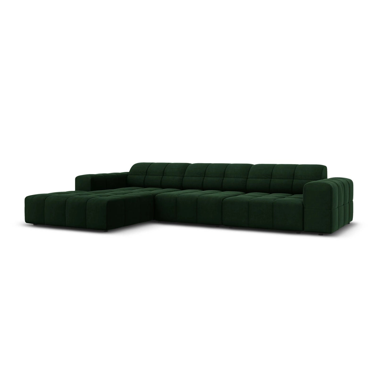 Chicago 4-Sitzer Ecksofa, Linke Seite, aus Samt in Flaschengrün (Bluvel 78), 284x166x70 cm von Cosmopolitan Design – Bild 3