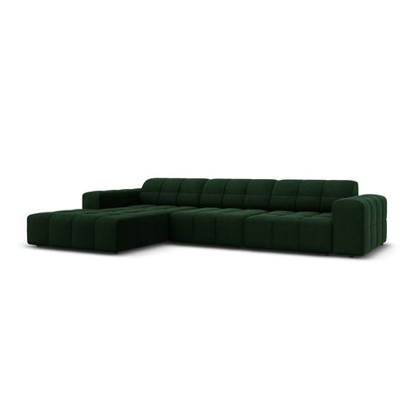 Chicago 4-Sitzer Ecksofa, Linke Seite, aus Samt in Flaschengrün (Bluvel 78), 284x166x70 cm von Cosmopolitan Design – Bild 3
