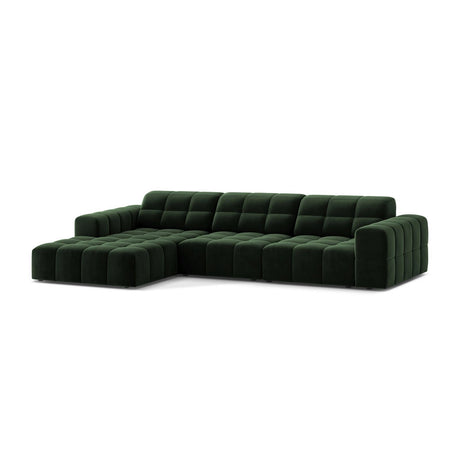 Chicago 4-Sitzer Ecksofa, Linke Seite, aus Samt in Flaschengrün (Venus 2940), 294x167 cm von Cosmopolitan Design – Bild 3