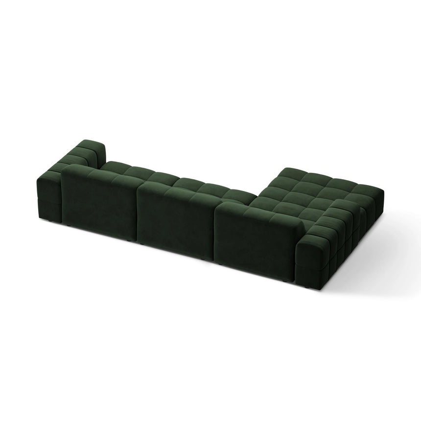 Chicago 4-Sitzer Ecksofa, Linke Seite, aus Samt in Flaschengrün (Venus 2940), 294x167 cm von Cosmopolitan Design – Bild 4