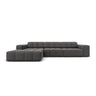 Chicago 4-Sitzer Ecksofa, Linke Seite, aus Samt in Grau (Bluvel 14), 284x166x70 cm von Cosmopolitan Design – Bild 1