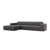 Chicago 4-Sitzer Ecksofa, Linke Seite, aus Samt in Grau (Bluvel 14), 284x166x70 cm von Cosmopolitan Design – Bild 3