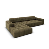 Chicago 4-Sitzer Ecksofa, Linke Seite, aus Samt in Grün (Bluvel 77), 284x166x70 cm von Cosmopolitan Design – Bild 4