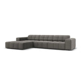Chicago 4-Sitzer Ecksofa, Linke Seite, aus Samt in Hellgrau (Bluvel 13), 284x166x70 cm von Cosmopolitan Design – Bild 3