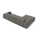 Chicago 4-Sitzer Ecksofa, Linke Seite, aus Samt in Hellgrau (Bluvel 13), 284x166x70 cm von Cosmopolitan Design – Bild 5