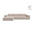 Chicago 4-Sitzer Ecksofa, Linke Seite, aus Samt in Leichtes Beige (Venus 2927), 294x167 cm von Cosmopolitan Design – Bild 1