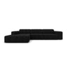 Chicago 4-Sitzer Ecksofa, Linke Seite, aus Samt in Schwarz (Bluvel 19), 284x166x70 cm von Cosmopolitan Design – Bild 1