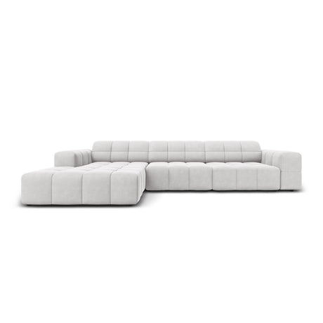 Chicago 4-Sitzer Ecksofa, Linke Seite, aus Samt in Silber (Bluvel 03), 284x166x70 cm von Cosmopolitan Design – Bild 1