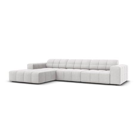 Chicago 4-Sitzer Ecksofa, Linke Seite, aus Samt in Silber (Bluvel 03), 284x166x70 cm von Cosmopolitan Design – Bild 3