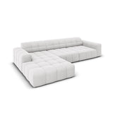 Chicago 4-Sitzer Ecksofa, Linke Seite, aus Samt in Silber (Bluvel 03), 284x166x70 cm von Cosmopolitan Design – Bild 4