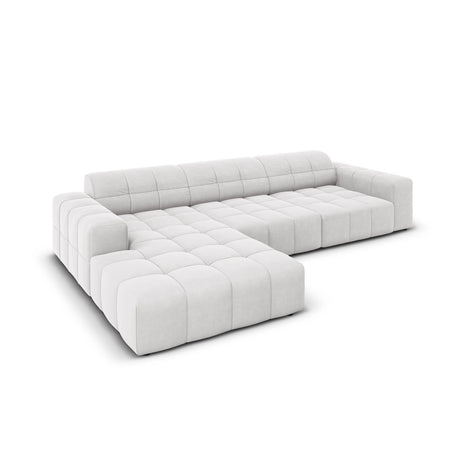 Chicago 4-Sitzer Ecksofa, Linke Seite, aus Samt in Silber (Bluvel 03), 284x166x70 cm von Cosmopolitan Design – Bild 4