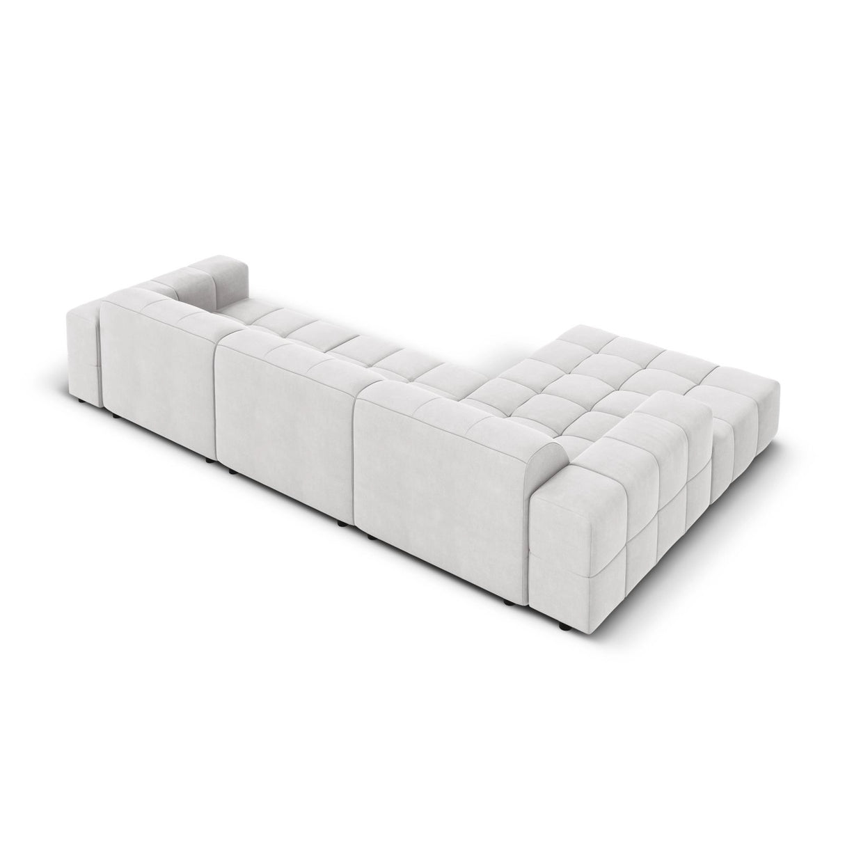 Chicago 4-Sitzer Ecksofa, Linke Seite, aus Samt in Silber (Bluvel 03), 284x166x70 cm von Cosmopolitan Design – Bild 5