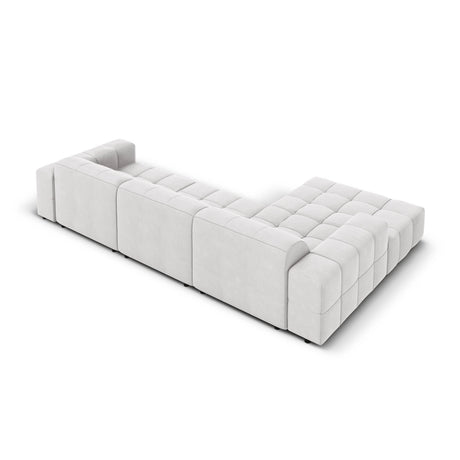 Chicago 4-Sitzer Ecksofa, Linke Seite, aus Samt in Silber (Bluvel 03), 284x166x70 cm von Cosmopolitan Design – Bild 5