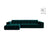 Chicago 4-Sitzer Ecksofa, Linke Seite, aus Samt in Tiefes Petrol (Venus 2911), 294x167 cm von Cosmopolitan Design – Bild 1