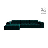 Chicago 4-Sitzer Ecksofa, Linke Seite, aus Samt in Tiefes Petrol (Venus 2911), 294x167 cm von Cosmopolitan Design – Bild 1