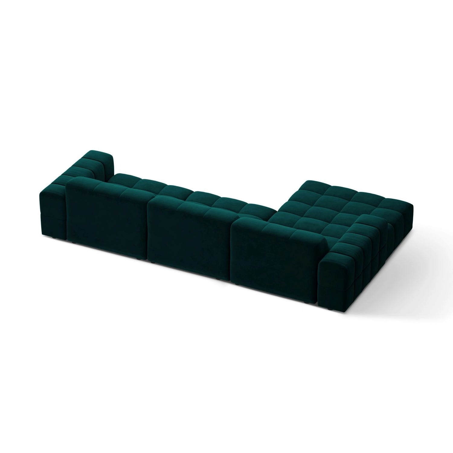 Chicago 4-Sitzer Ecksofa, Linke Seite, aus Samt in Tiefes Petrol (Venus 2911), 294x167 cm von Cosmopolitan Design – Bild 4