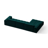 Chicago 4-Sitzer Ecksofa, Linke Seite, aus Samt in Tiefes Petrol (Venus 2911), 294x167 cm von Cosmopolitan Design – Bild 4