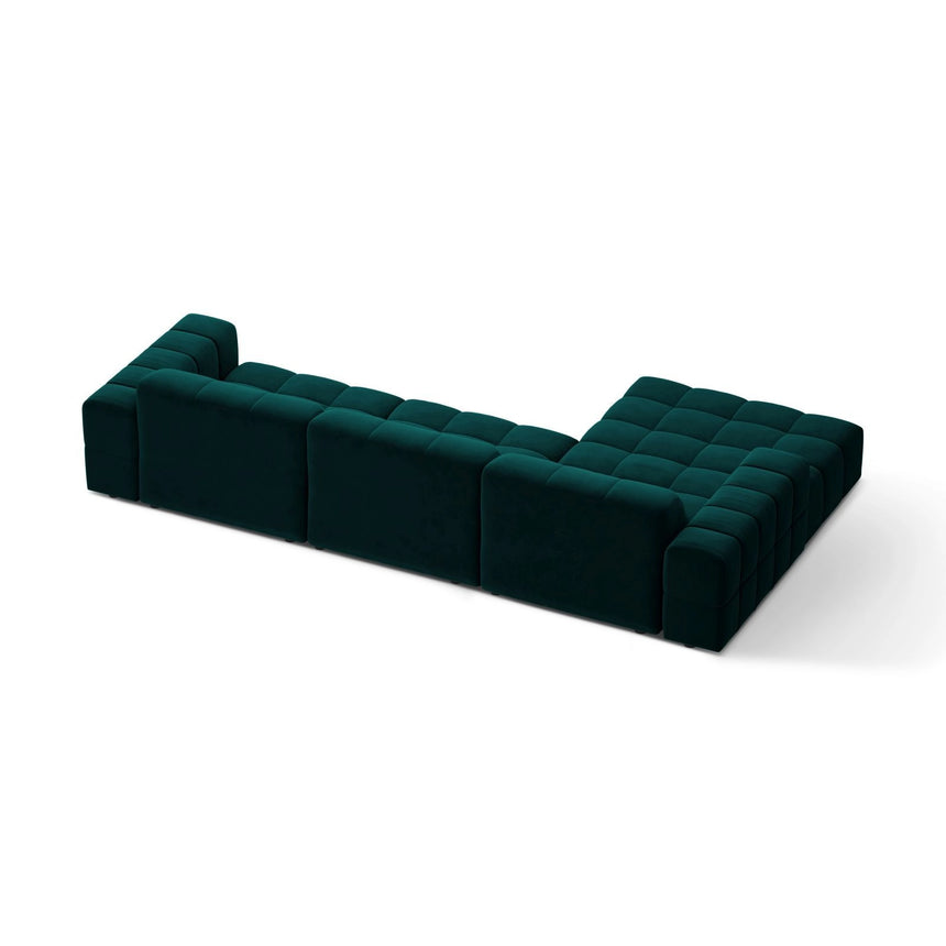 Chicago 4-Sitzer Ecksofa, Linke Seite, aus Samt in Tiefes Petrol (Venus 2911), 294x167 cm von Cosmopolitan Design – Bild 4