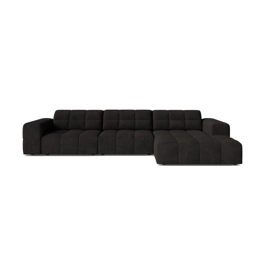 Chicago 4-Sitzer Ecksofa, Rechte Seite, aus Chenille in Anthrazit (Eden 21 Black), 294x167 cm von Cosmopolitan Design – Bild 1
