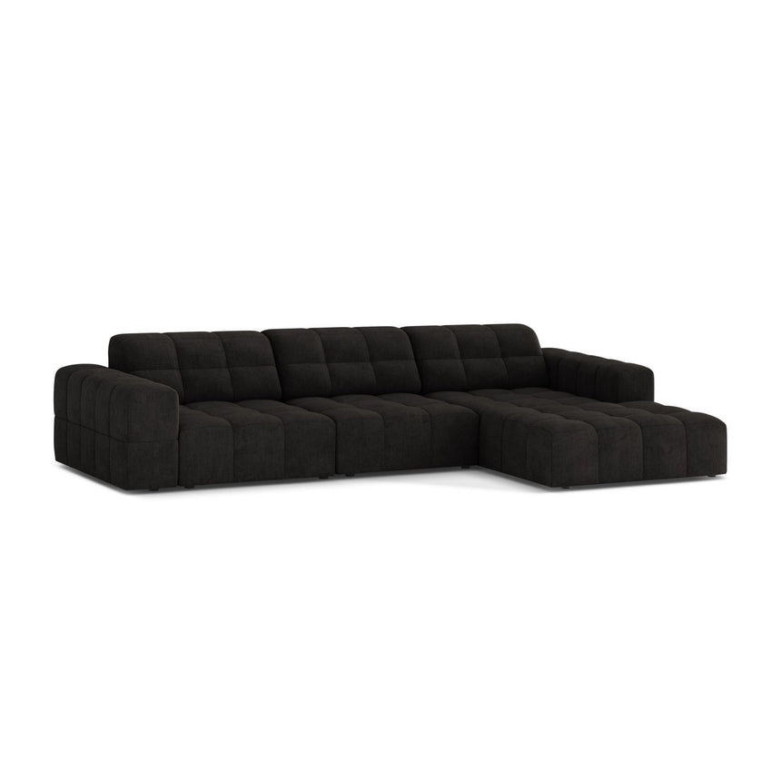 Chicago 4-Sitzer Ecksofa, Rechte Seite, aus Chenille in Anthrazit (Eden 21 Black), 294x167 cm von Cosmopolitan Design – Bild 3