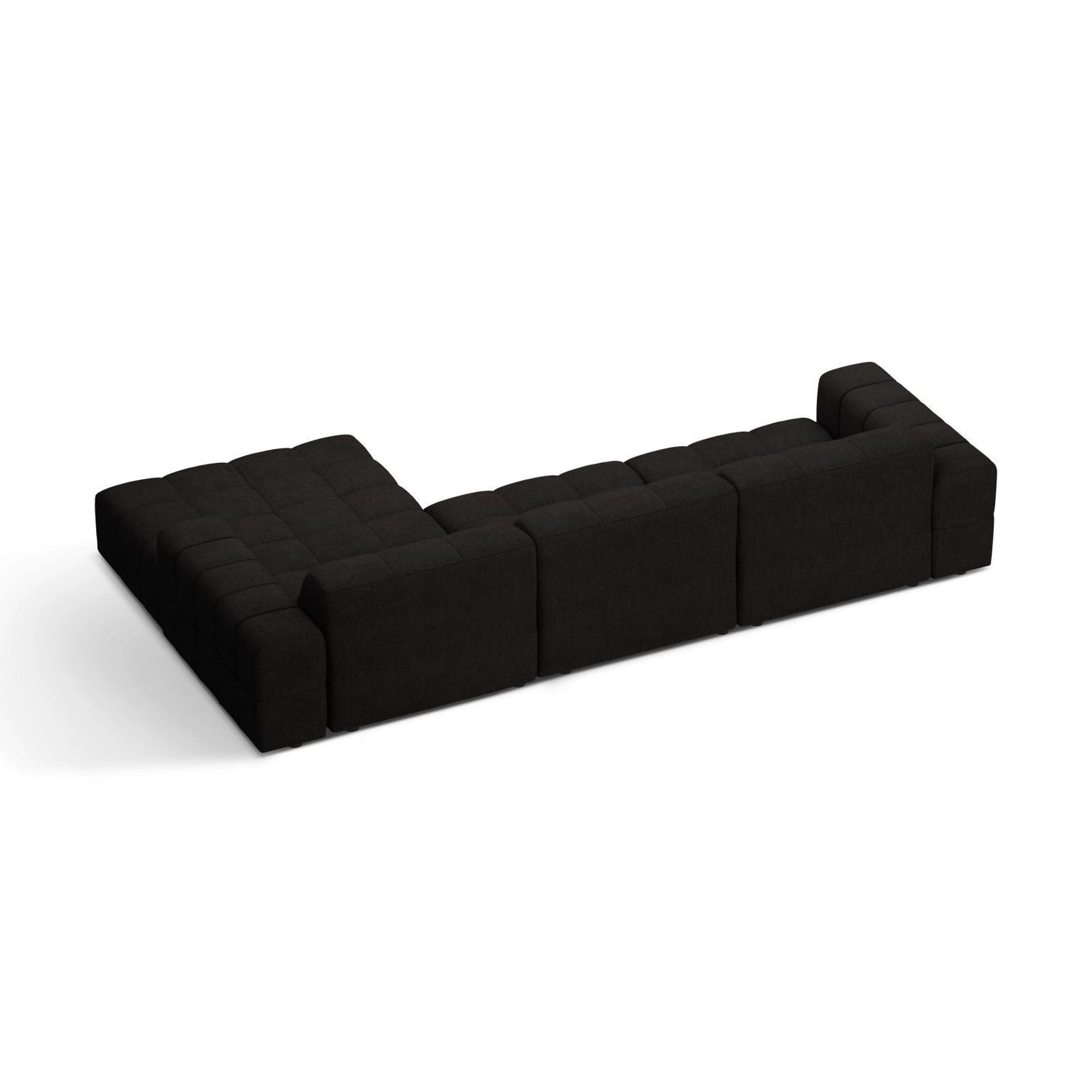 Chicago 4-Sitzer Ecksofa, Rechte Seite, aus Chenille in Anthrazit (Eden 21 Black), 294x167 cm von Cosmopolitan Design – Bild 4