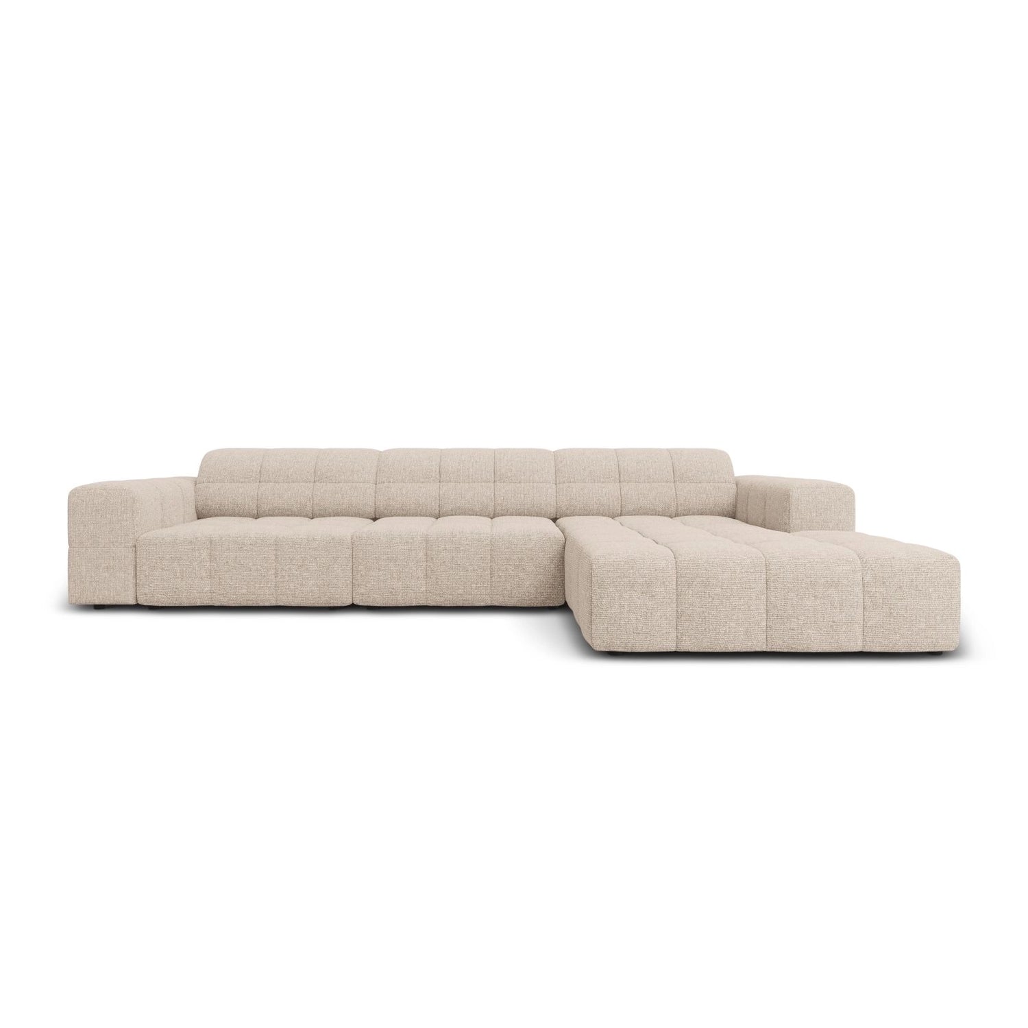 Chicago 4-Sitzer Ecksofa, Rechte Seite, aus Chenille in Beige (Haga 30), 284x166x70 cm von Cosmopolitan Design – Bild 1