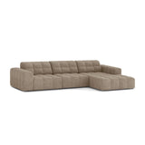 Chicago 4-Sitzer Ecksofa, Rechte Seite, aus Chenille in Dunkelbeige (Eden 4 Beige), 294x167 cm von Cosmopolitan Design – Bild 3