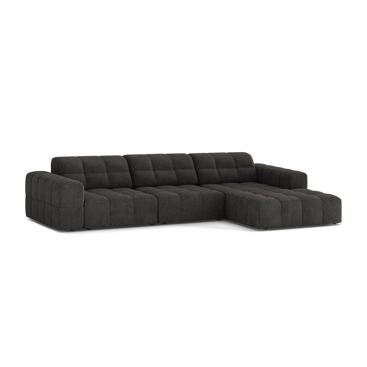 Chicago 4-Sitzer Ecksofa, Rechte Seite, aus Chenille in Dunkelgrau (Eden 20 Graphite), 294x167 cm von Cosmopolitan Design – Bild 3