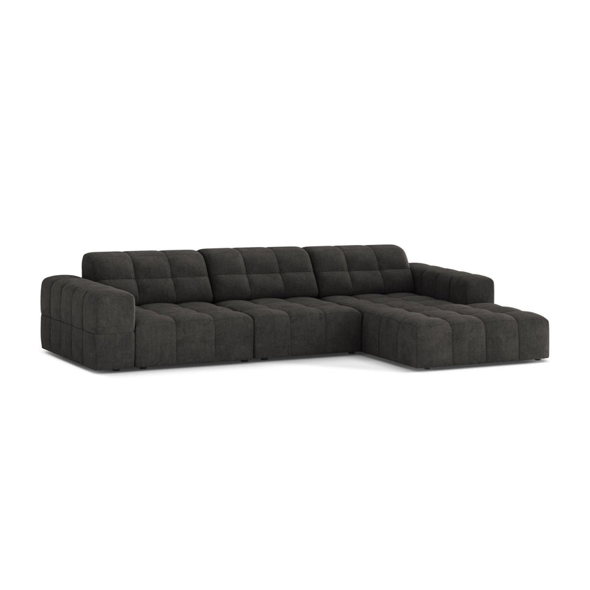 Chicago 4-Sitzer Ecksofa, Rechte Seite, aus Chenille in Dunkelgrau (Eden 20 Graphite), 294x167 cm von Cosmopolitan Design – Bild 3