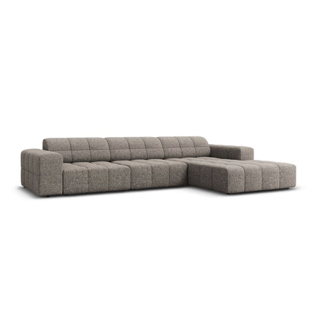 Chicago 4-Sitzer Ecksofa, Rechte Seite, aus Chenille in Grau (Haga 16), 284x166x70 cm von Cosmopolitan Design – Bild 3