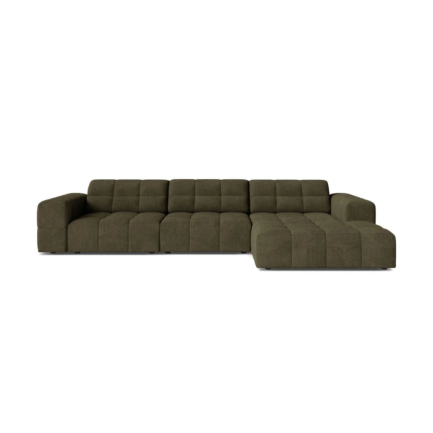 Chicago 4-Sitzer Ecksofa, Rechte Seite, aus Chenille in Grün (Eden 12 Olive), 294x167 cm von Cosmopolitan Design – Bild 1