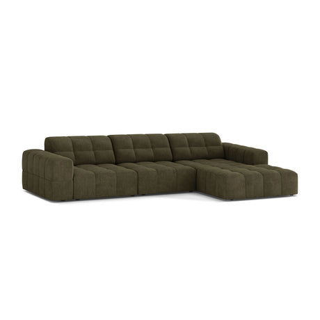 Chicago 4-Sitzer Ecksofa, Rechte Seite, aus Chenille in Grün (Eden 12 Olive), 294x167 cm von Cosmopolitan Design – Bild 3
