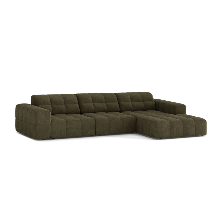 Chicago 4-Sitzer Ecksofa, Rechte Seite, aus Chenille in Grün (Eden 12 Olive), 294x167 cm von Cosmopolitan Design – Bild 3