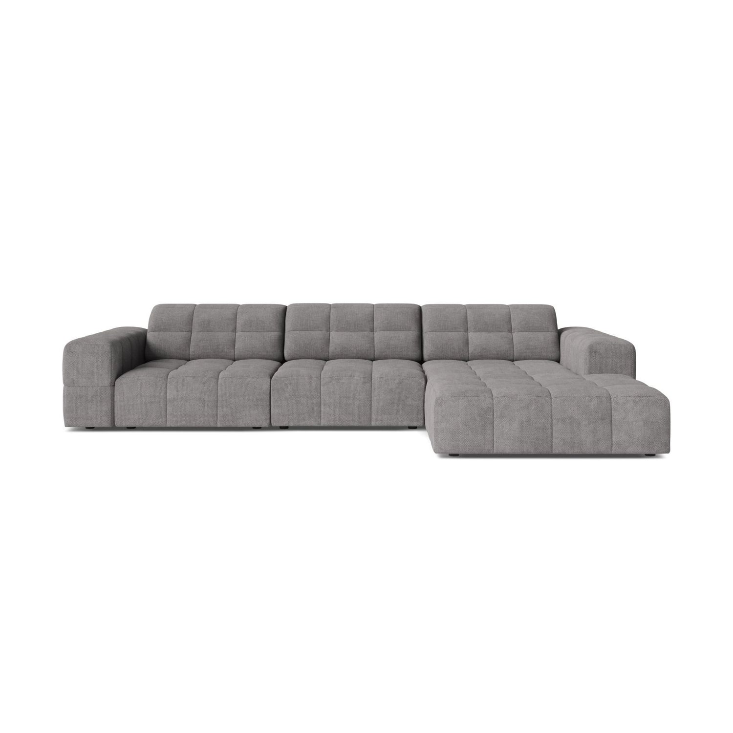 Chicago 4-Sitzer Ecksofa, Rechte Seite, aus Chenille in Hellgrau (Eden 18 Grey), 294x167 cm von Cosmopolitan Design – Bild 1
