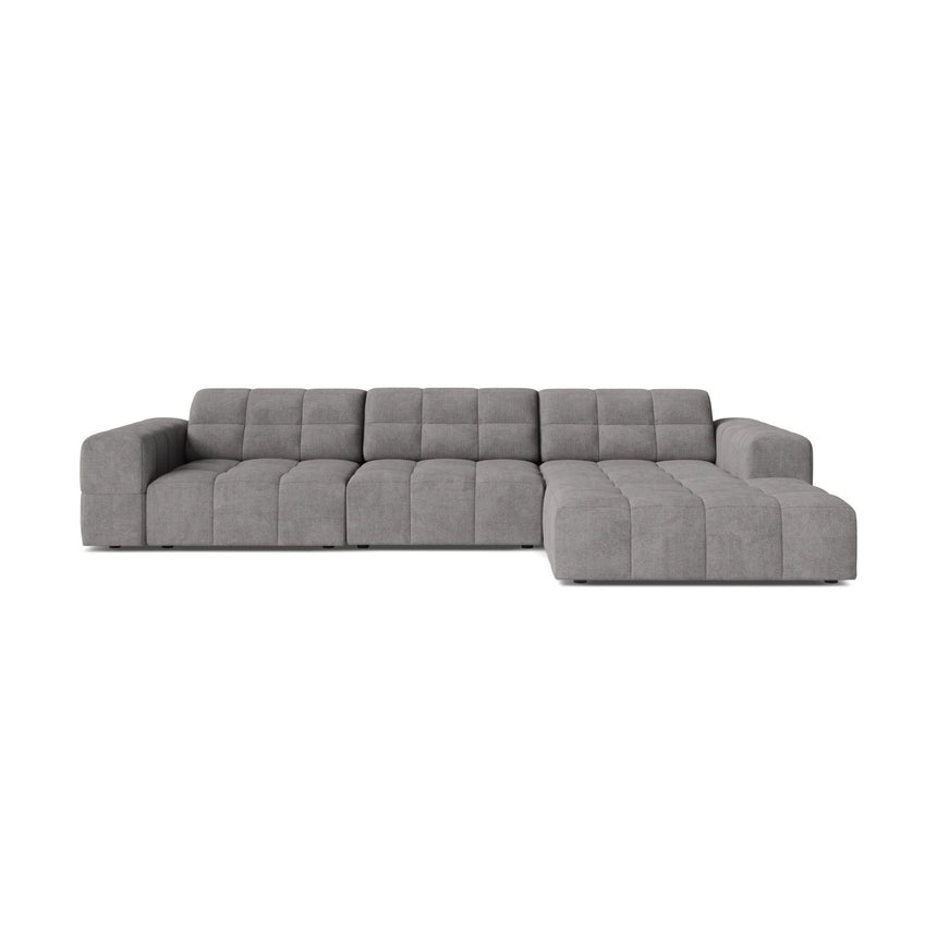 Chicago 4-Sitzer Ecksofa, Rechte Seite, aus Chenille in Hellgrau (Eden 18 Grey), 294x167 cm von Cosmopolitan Design – Bild 1