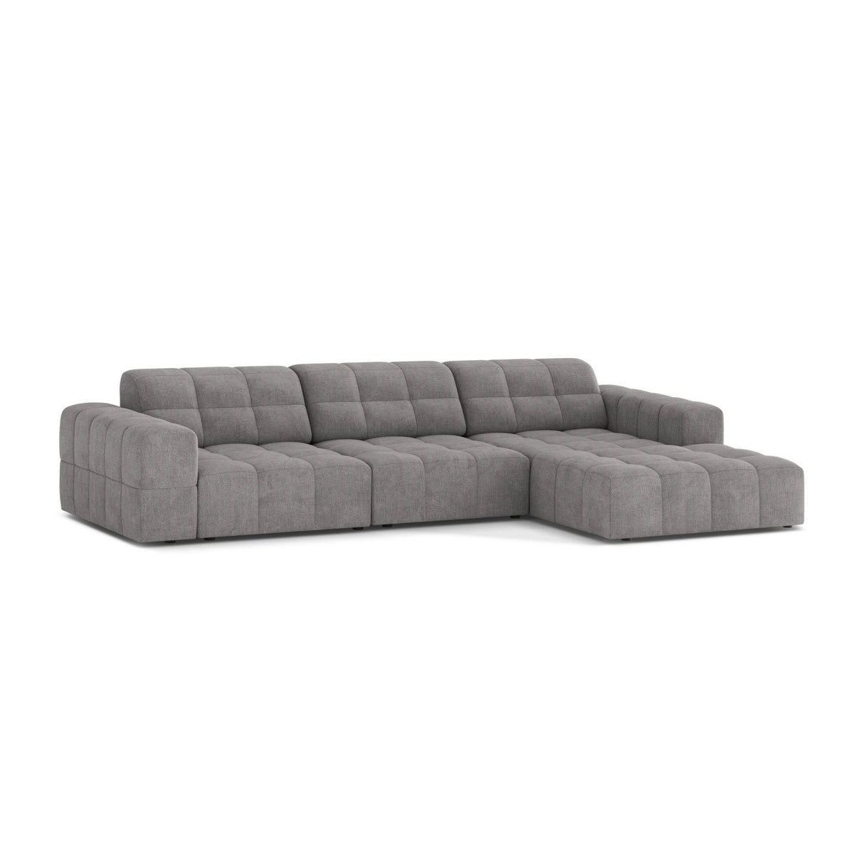 Chicago 4-Sitzer Ecksofa, Rechte Seite, aus Chenille in Hellgrau (Eden 18 Grey), 294x167 cm von Cosmopolitan Design – Bild 3