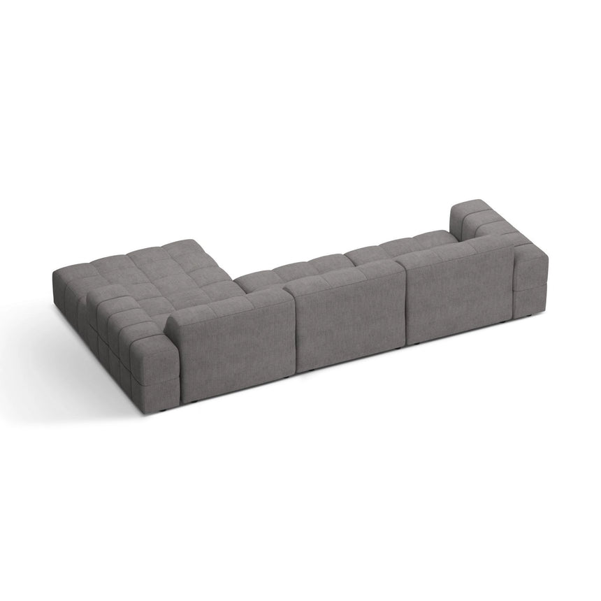 Chicago 4-Sitzer Ecksofa, Rechte Seite, aus Chenille in Hellgrau (Eden 18 Grey), 294x167 cm von Cosmopolitan Design – Bild 4