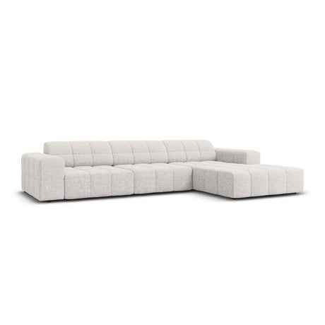 Chicago 4-Sitzer Ecksofa, Rechte Seite, aus Chenille in Hellgrau (Haga 06), 284x166x70 cm von Cosmopolitan Design – Bild 3