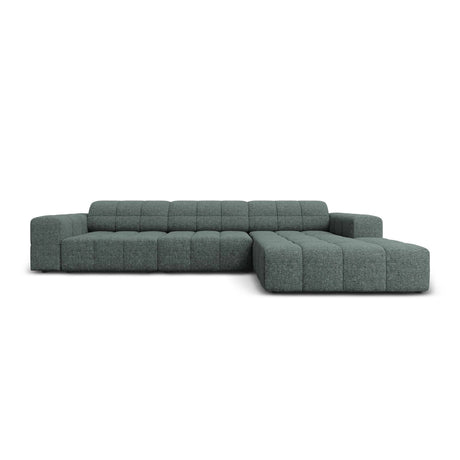 Chicago 4-Sitzer Ecksofa, Rechte Seite, aus Chenille in Petrol (Haga 78), 284x166x70 cm von Cosmopolitan Design – Bild 1