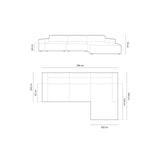 Chicago 4-Sitzer Ecksofa, Rechte Seite, aus Chenille in Petrol (Haga 78), 284x166x70 cm von Cosmopolitan Design – Bild 2