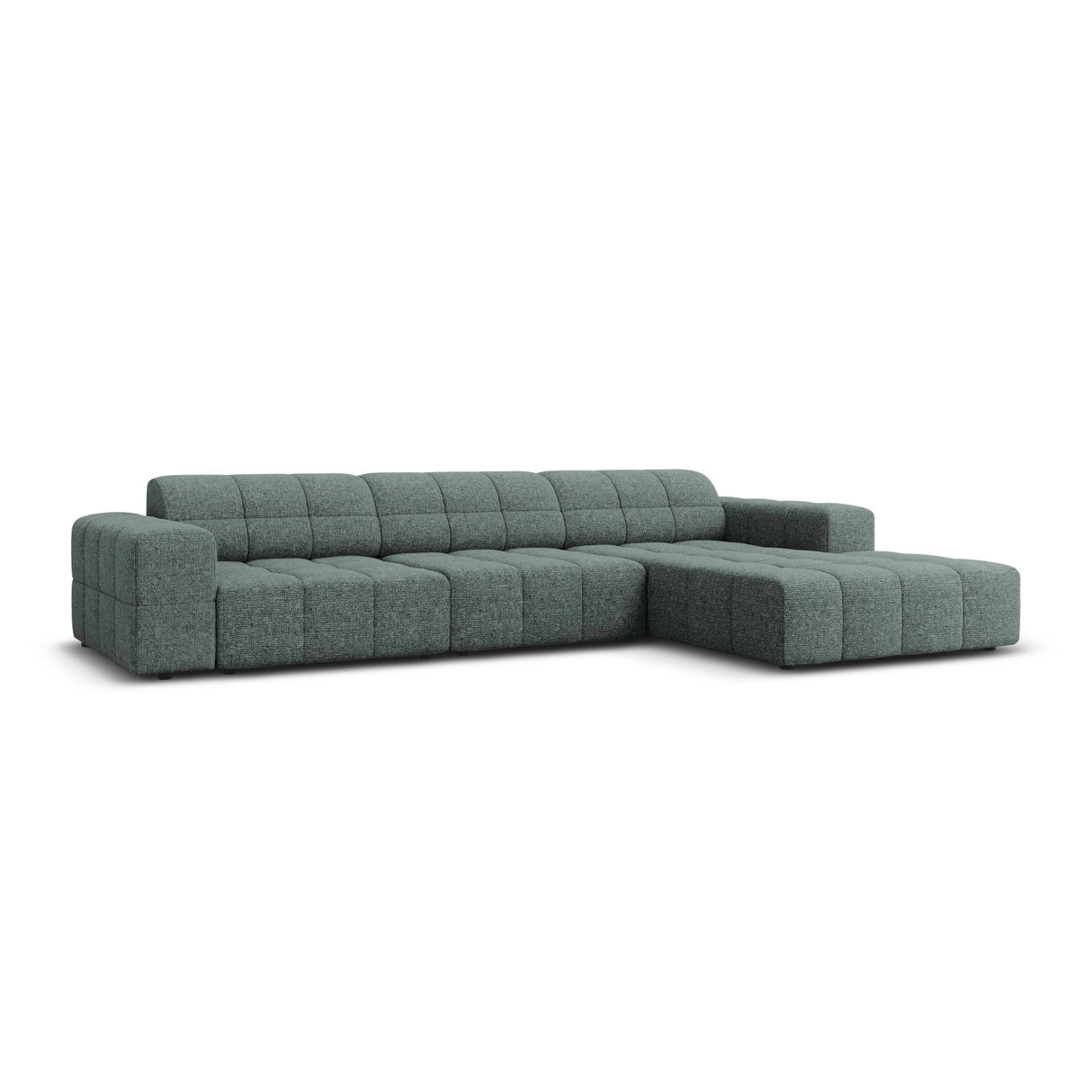 Chicago 4-Sitzer Ecksofa, Rechte Seite, aus Chenille in Petrol (Haga 78), 284x166x70 cm von Cosmopolitan Design – Bild 3