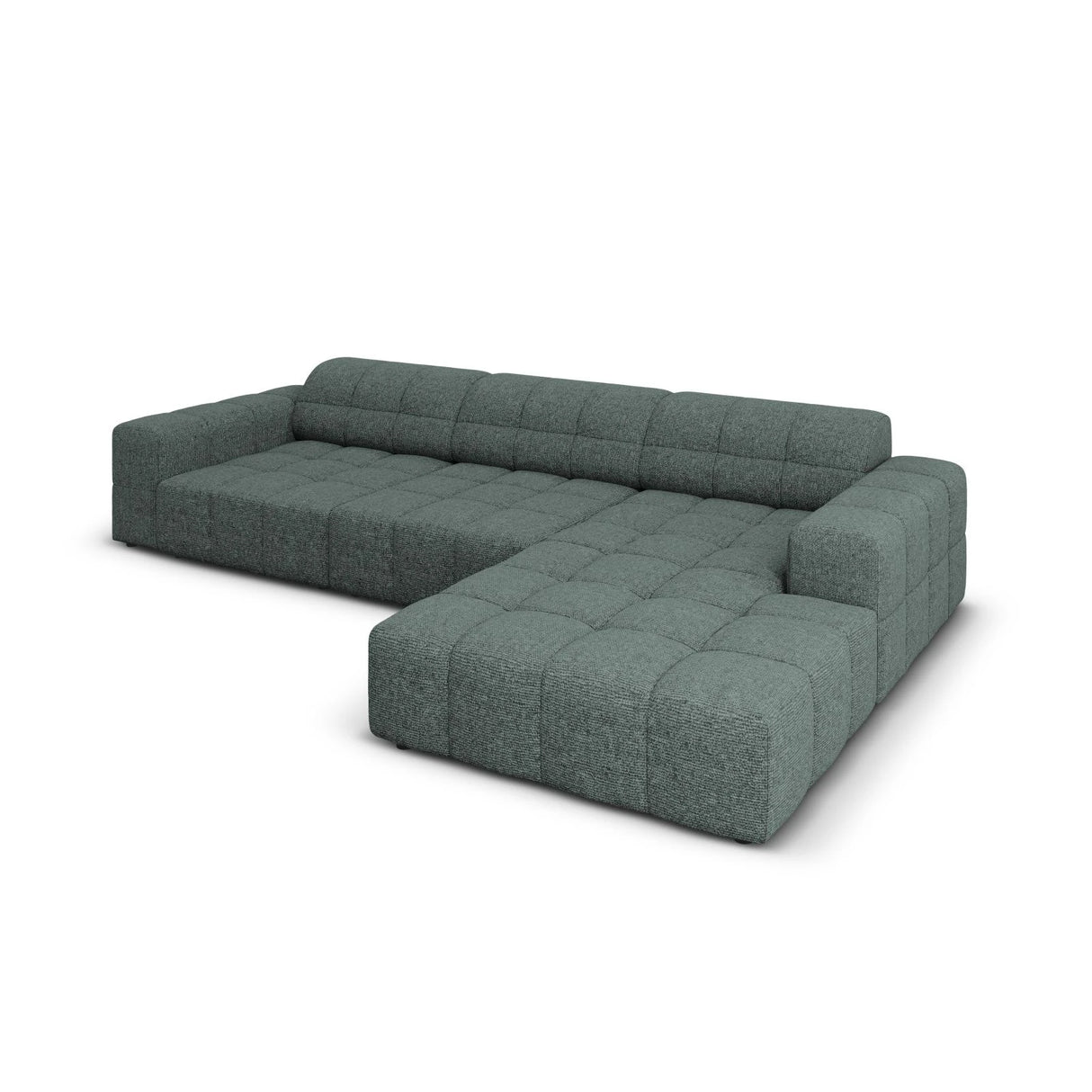 Chicago 4-Sitzer Ecksofa, Rechte Seite, aus Chenille in Petrol (Haga 78), 284x166x70 cm von Cosmopolitan Design – Bild 4