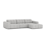 Chicago 4-Sitzer Ecksofa, Rechte Seite, aus Chenille in Silber (Eden 17 Silver), 294x167 cm von Cosmopolitan Design – Bild 3
