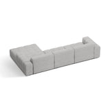 Chicago 4-Sitzer Ecksofa, Rechte Seite, aus Chenille in Silber (Eden 17 Silver), 294x167 cm von Cosmopolitan Design – Bild 4