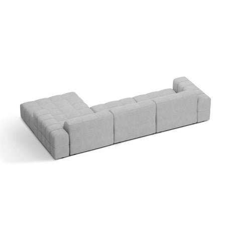Chicago 4-Sitzer Ecksofa, Rechte Seite, aus Chenille in Silber (Eden 17 Silver), 294x167 cm von Cosmopolitan Design – Bild 4