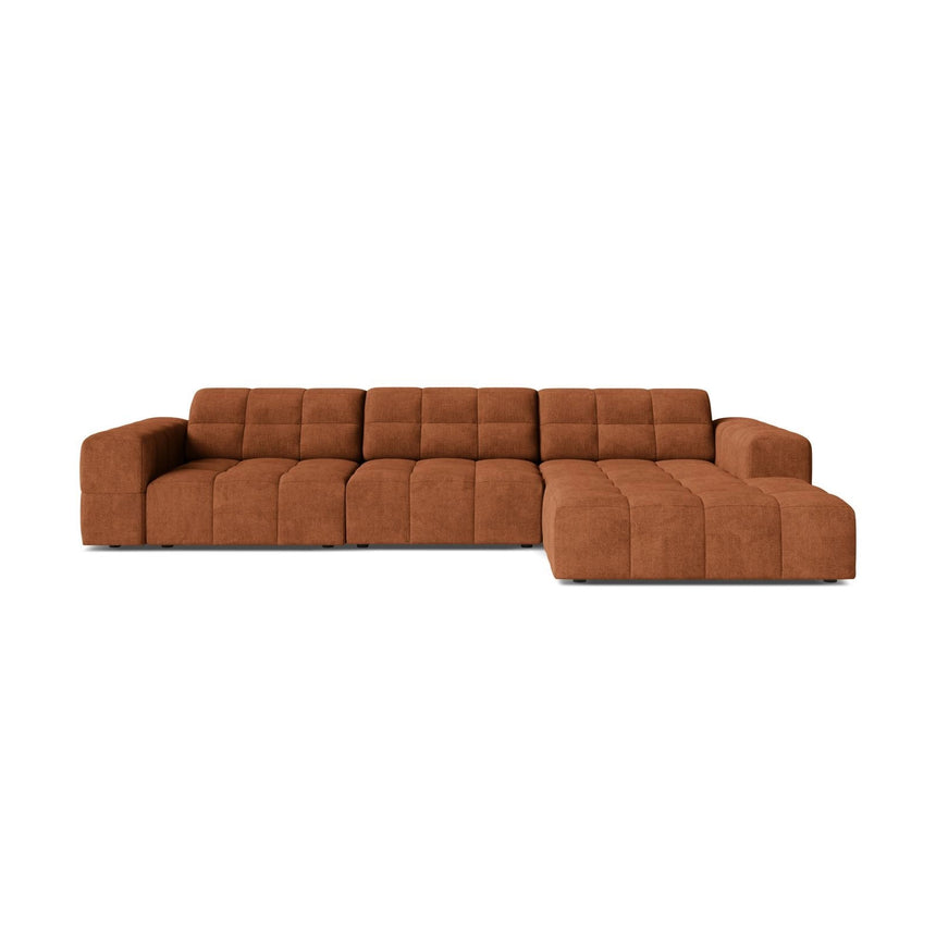Chicago 4-Sitzer Ecksofa, Rechte Seite, aus Chenille in Ziegel (Eden 10 Terra), 294x167 cm von Cosmopolitan Design – Bild 1
