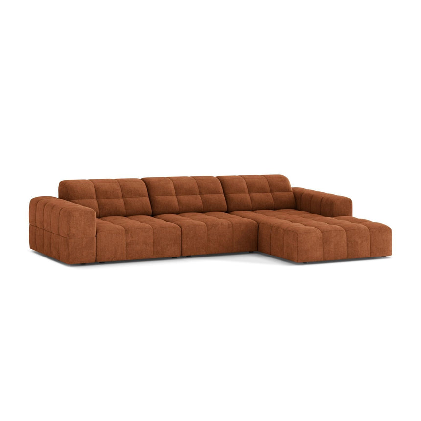 Chicago 4-Sitzer Ecksofa, Rechte Seite, aus Chenille in Ziegel (Eden 10 Terra), 294x167 cm von Cosmopolitan Design – Bild 3