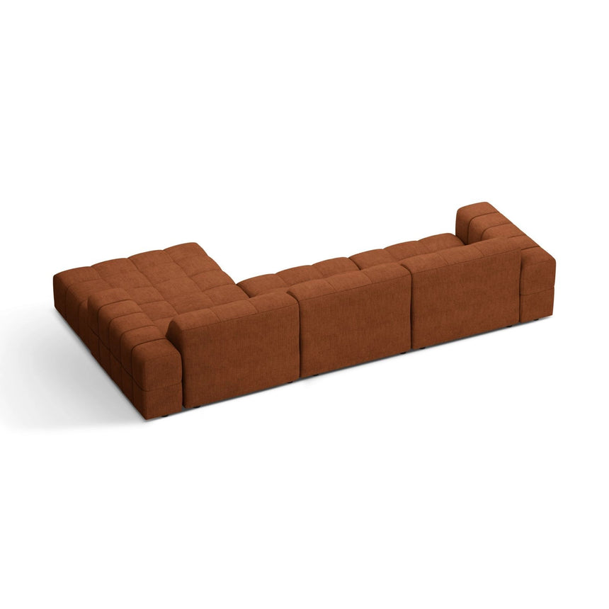 Chicago 4-Sitzer Ecksofa, Rechte Seite, aus Chenille in Ziegel (Eden 10 Terra), 294x167 cm von Cosmopolitan Design – Bild 4
