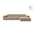 Chicago 4-Sitzer Ecksofa, Rechte Seite, aus Samt in Beige (Venus 2928), 294x167 cm von Cosmopolitan Design – Bild 1